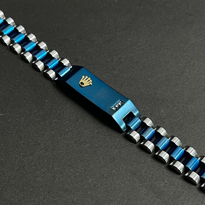 RLX Blue-Silver 12mm Braclet For Men/Women By پرانی یاد